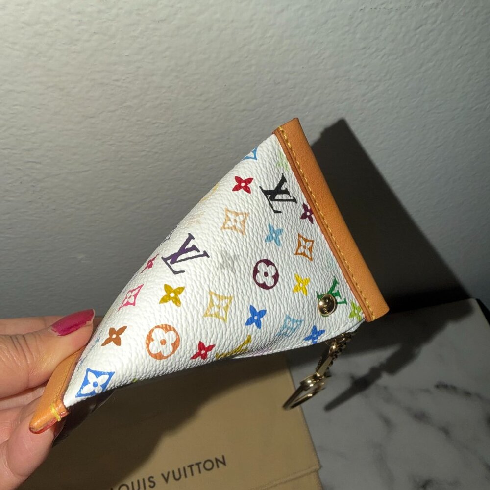 Louis Vuitton Takashi Murakami Monogram Multicolor Berlingot Pouch White COA - Picture 4 of 12